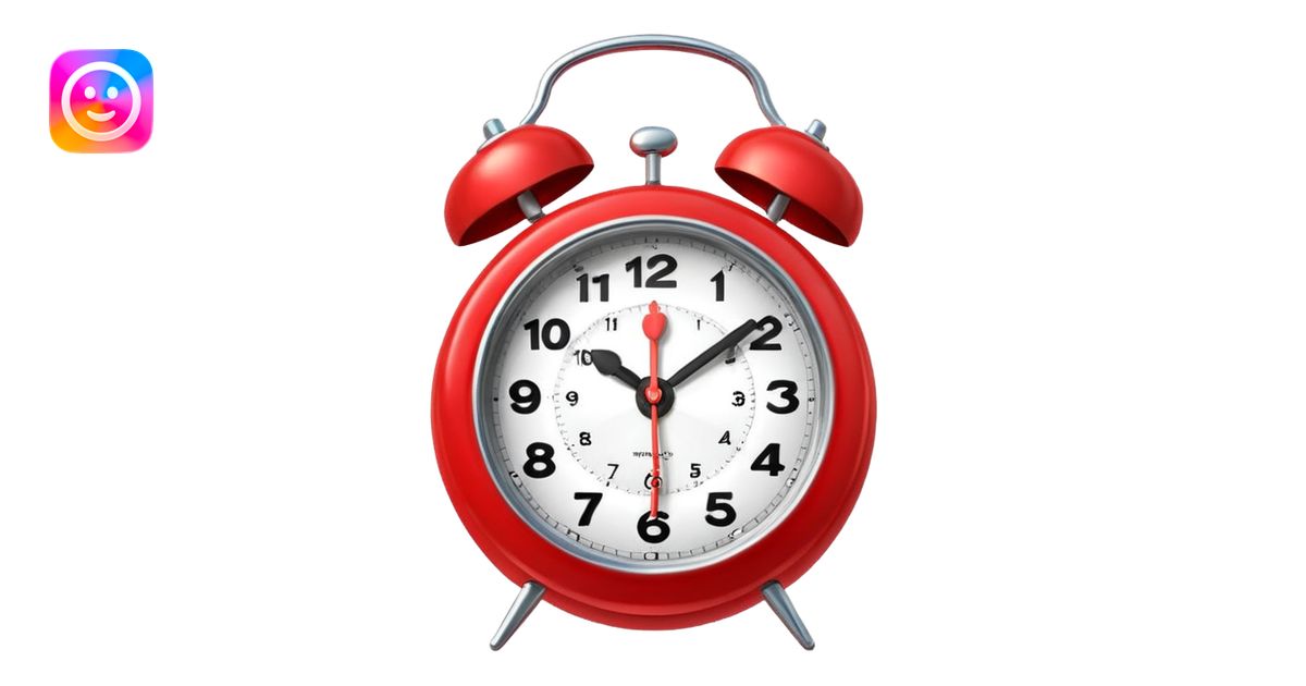 Generate a high-quality image of a generic red alarm clock with twin ...