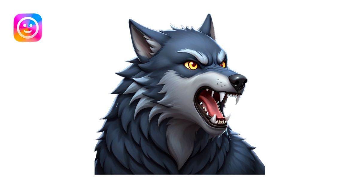 cinematic-noble-fierce-werewolf-howling-portrait-emoji, poised-and ...
