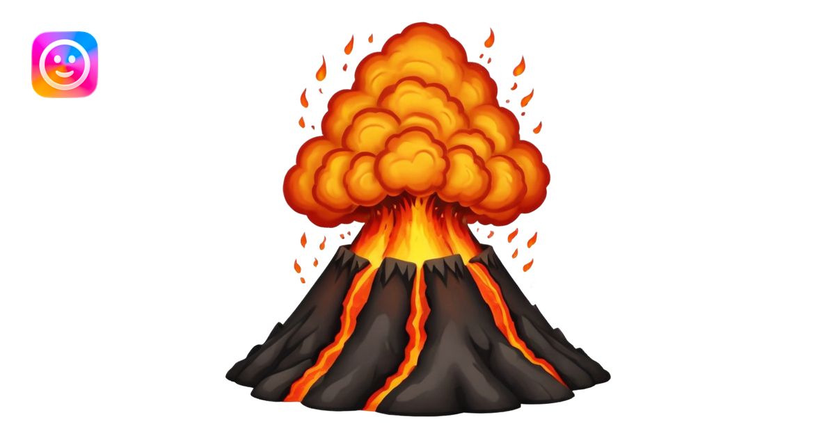Angry+ volcano emoji | AI Emoji Generator