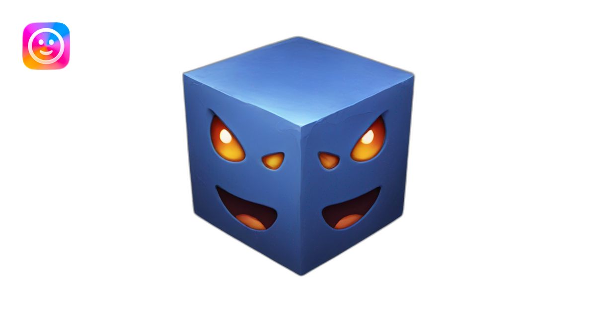 Evil cube emoji | AI Emoji Generator