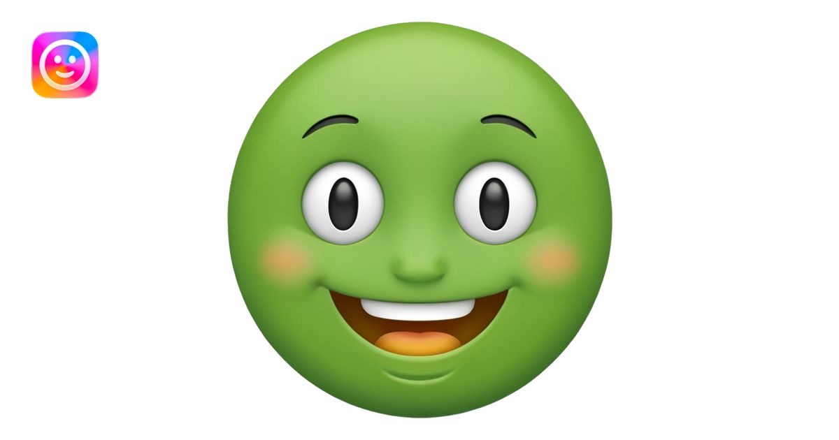 happy face emoji Green colored emoji | AI Emoji Generator