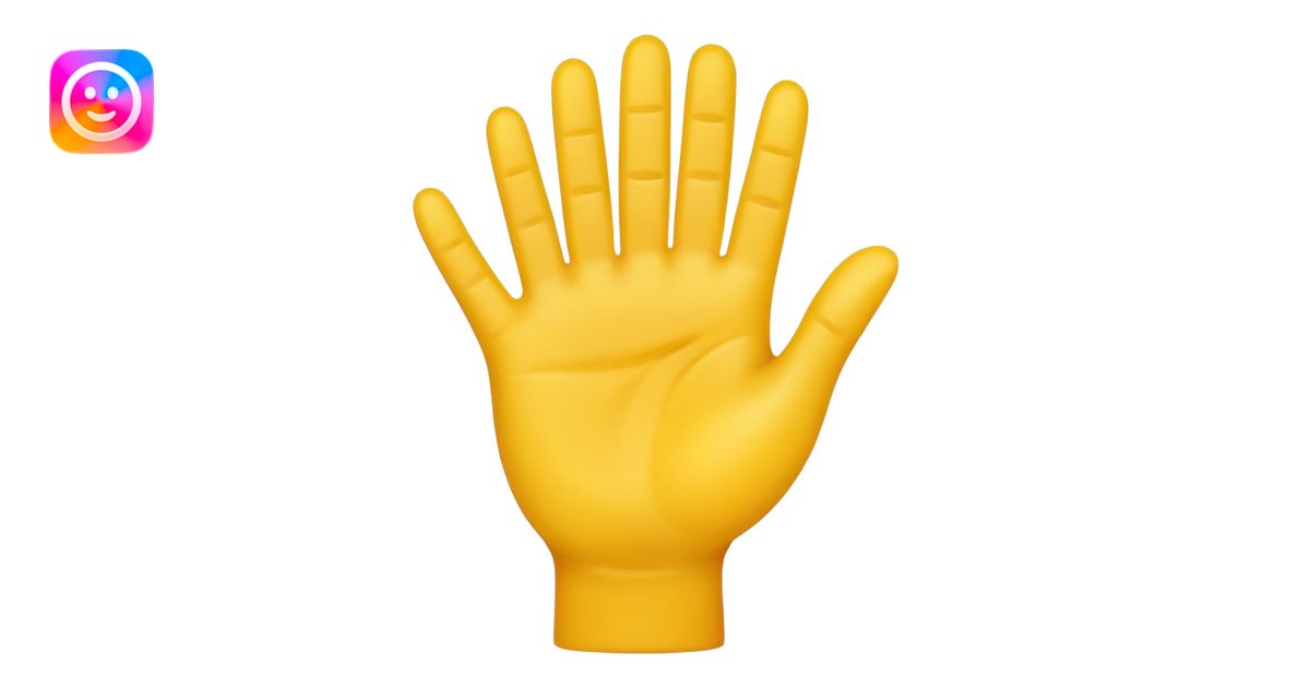 raised hand (stop gesture) yellow emoji style emoji | AI Emoji Generator