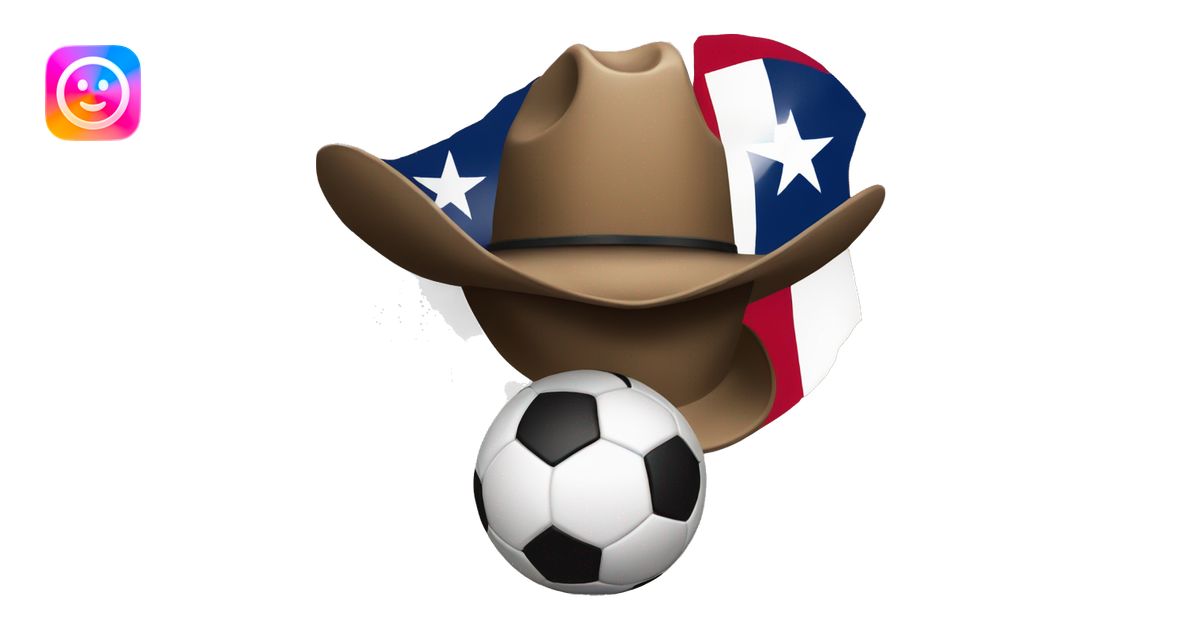 soccerball with cowboy hat and texas flag emoji | AI Emoji Generator