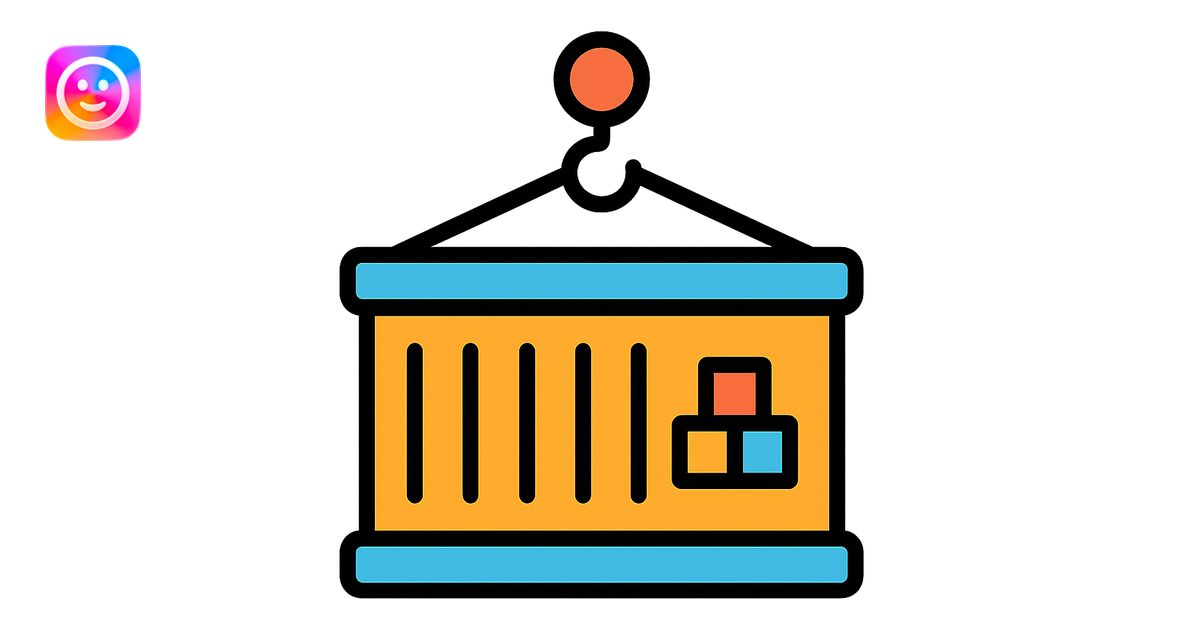 colored icon of a shipping container representing goods emoji | AI ...