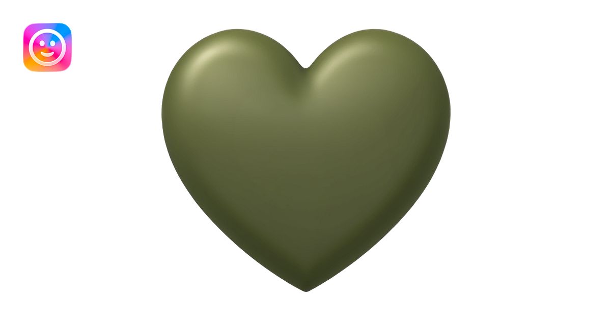 Generate a khaki green heart emogee for copy and paste emoji | AI Emoji ...