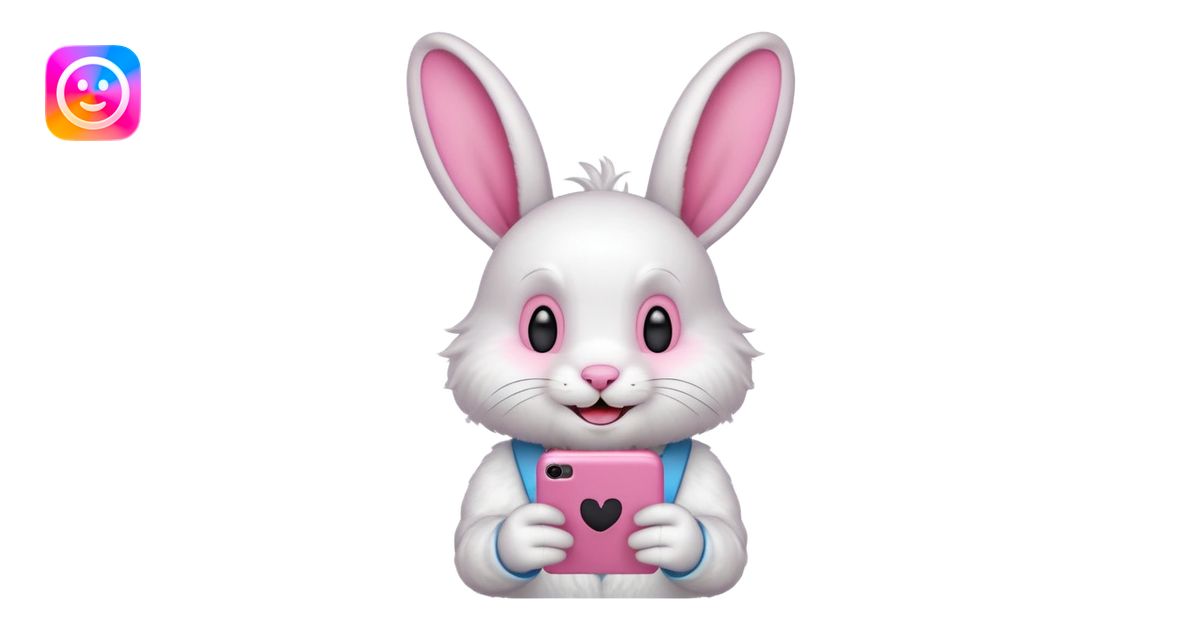 White rabbit on phone talking emoji emoji | AI Emoji Generator
