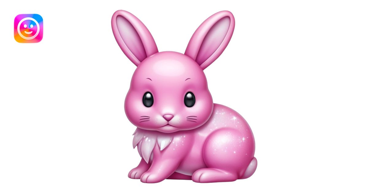 crystallized bunny pink emoji | AI Emoji Generator