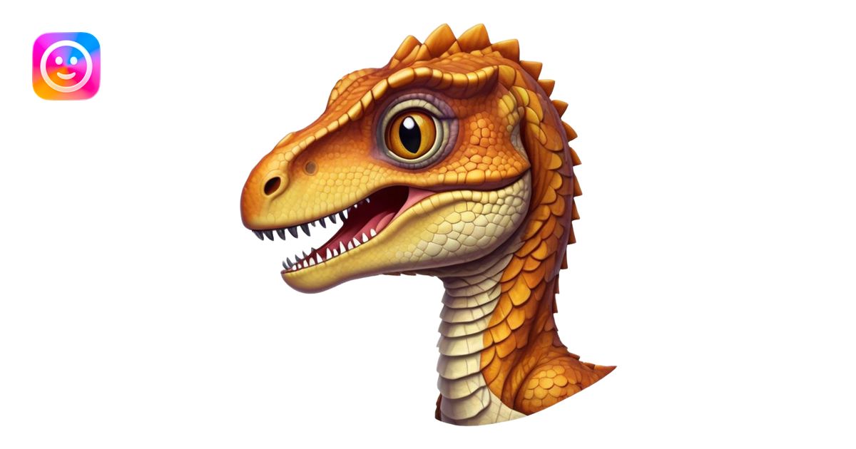 Cinematic Realistic Cute velociraptor/T-rex Portrait Emoji, Head tilted ...