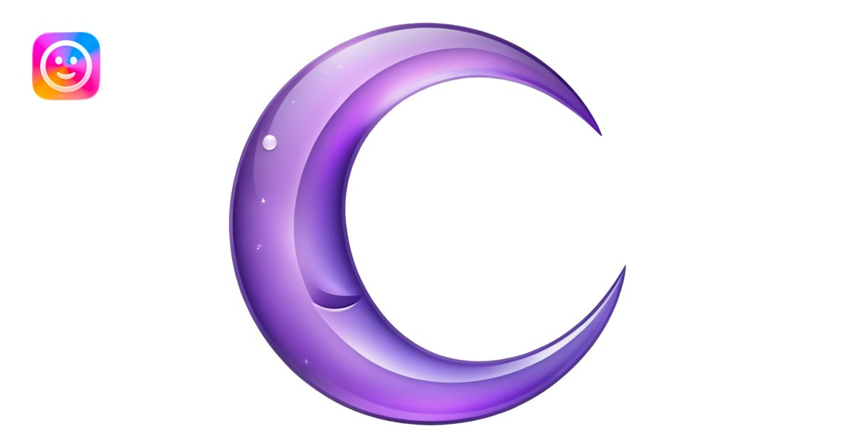Purple crystal crescent moon emoji | AI Emoji Generator