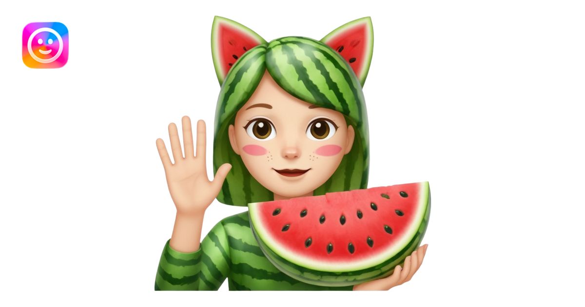 Combine 😼🍉👋 emoji | AI Emoji Generator