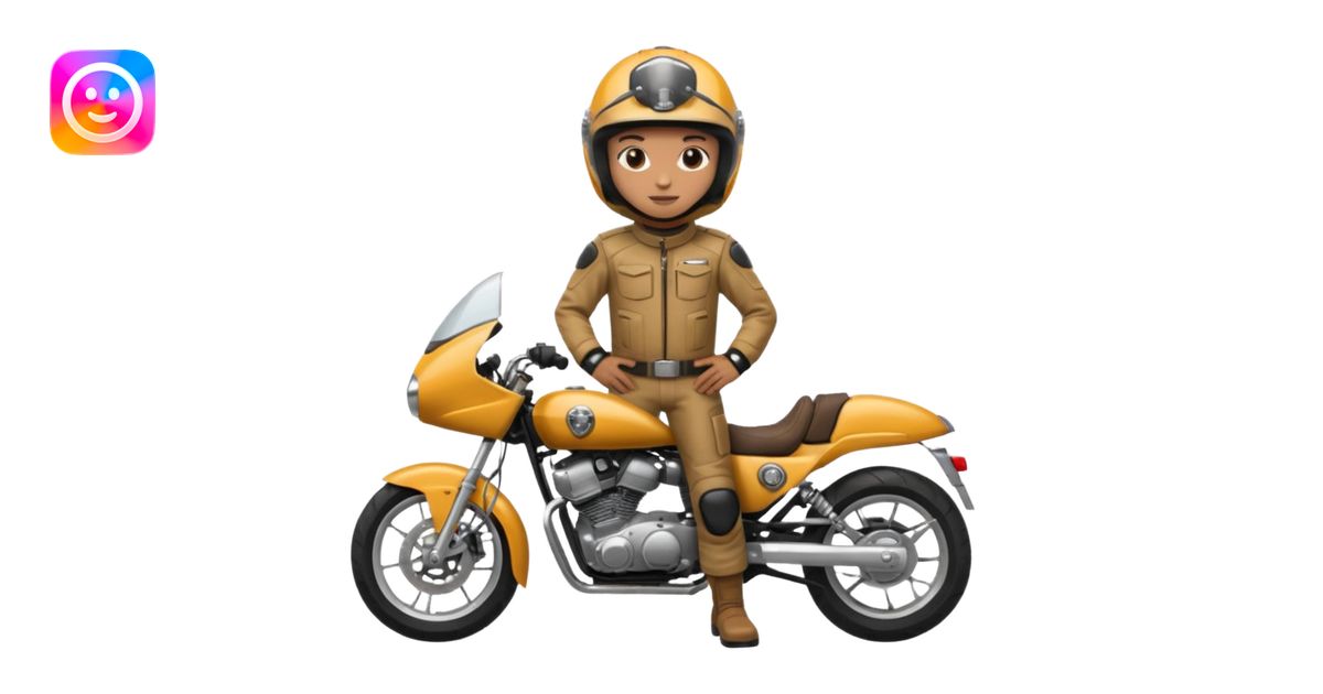 motorcycle human with helmet full body emoji | AI Emoji Generator