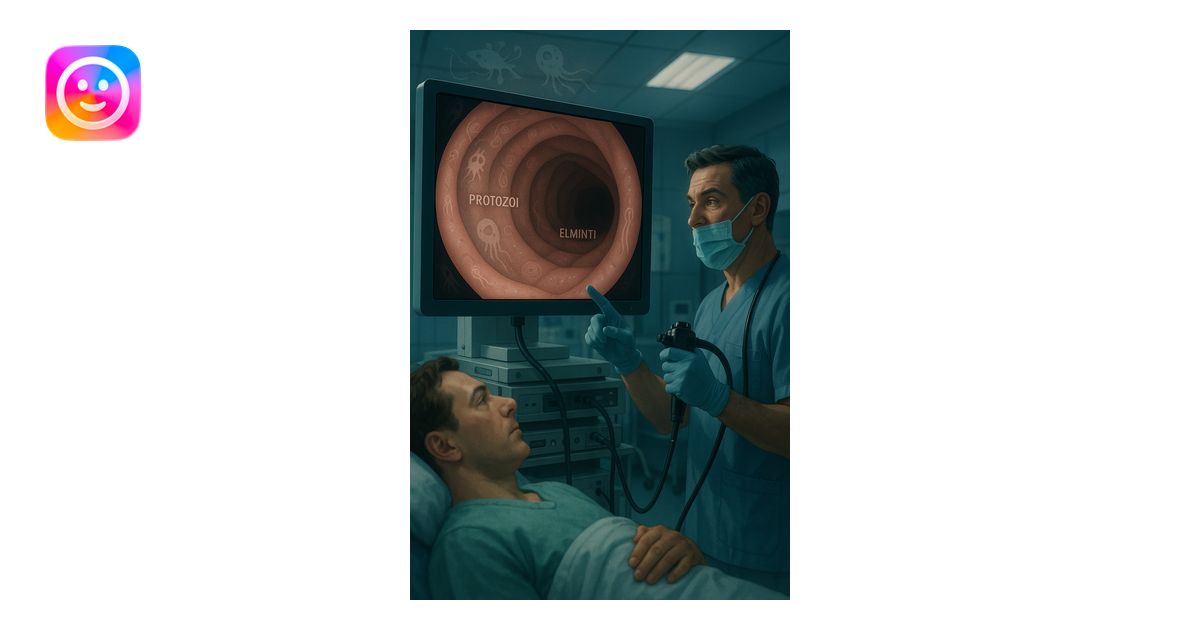 A medical cinematic illustration showing a patient undergoing a ...