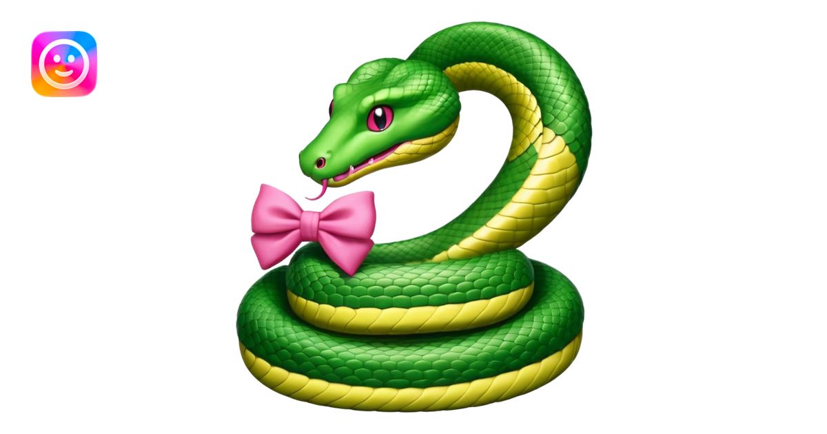 one snake with pookie bow on head emoji | AI Emoji Generator