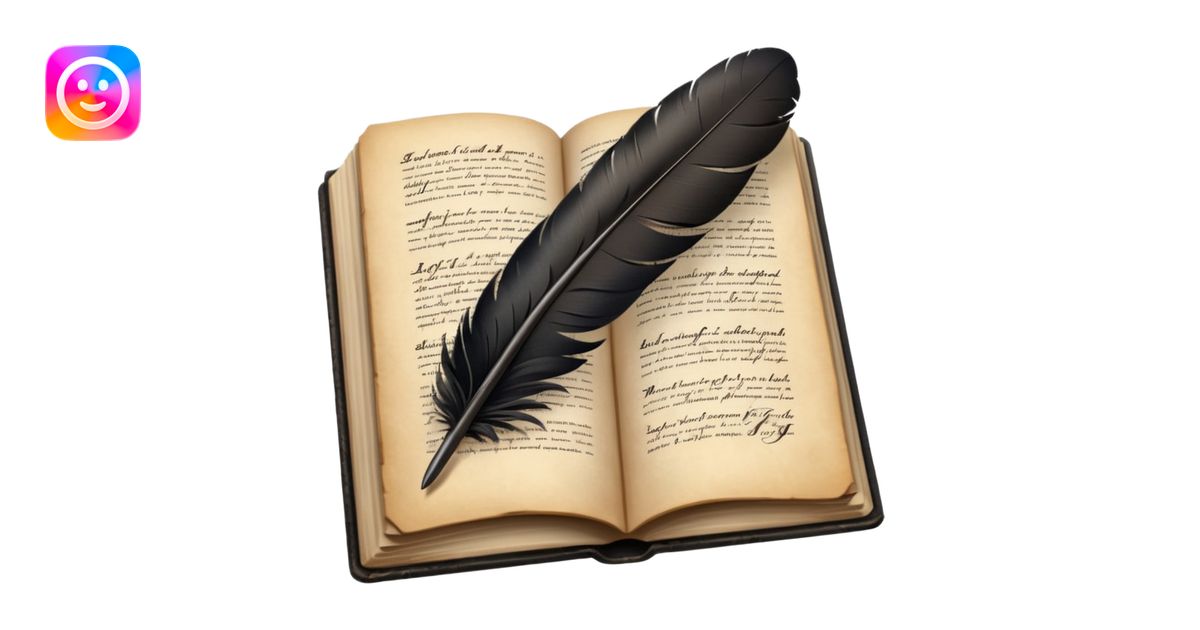 feather quill writing in a book emoji | AI Emoji Generator