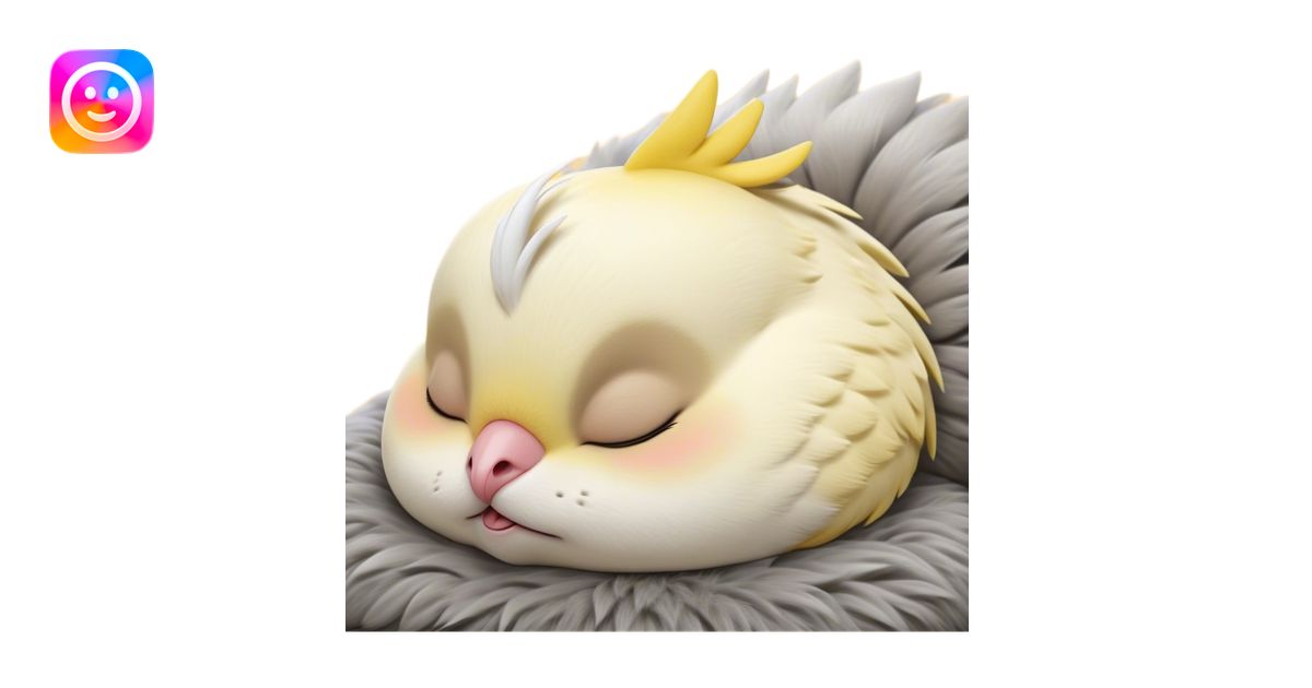 Meme-Worthy Cute Sleeping Cockatiel Portrait Emoji, Head resting ...