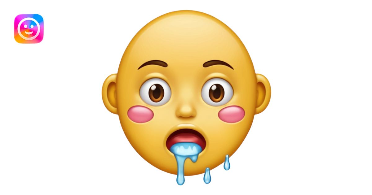 drooling saliva and spit dripping out of mouth only emoji | AI Emoji ...