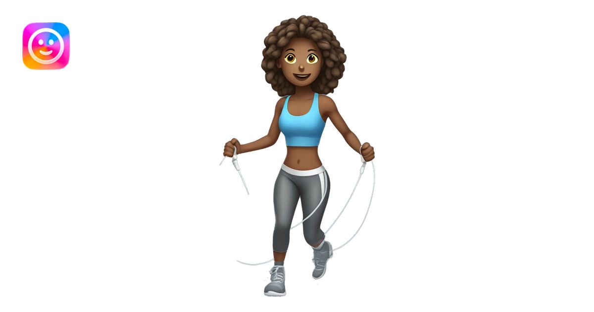 gym junkie female using a skipping rope emoji | AI Emoji Generator