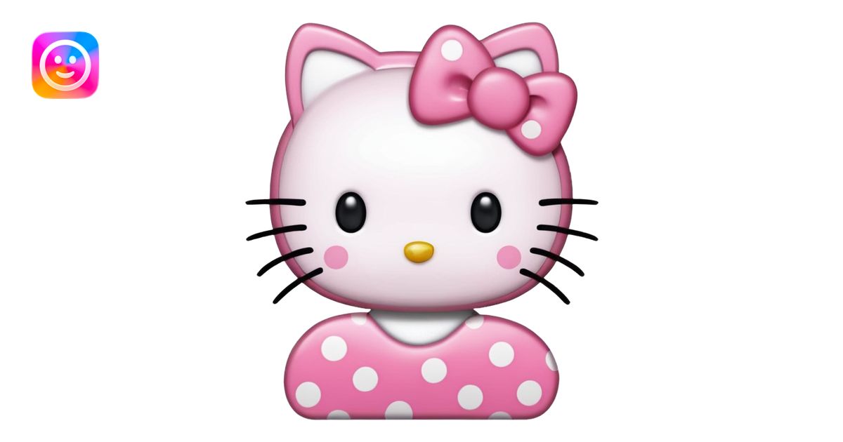 Hello kitty en puntitos para pegar y copiar emoji | AI Emoji Generator