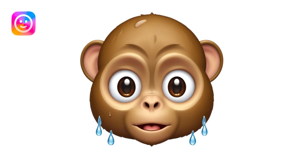 monkey crying droplet from eyes emoji | AI Emoji Generator
