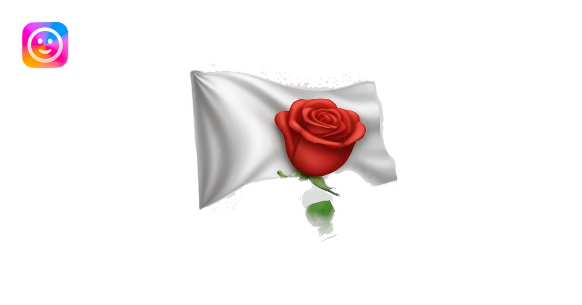 emoji white flag with red rose on the center emoji | AI Emoji Generator