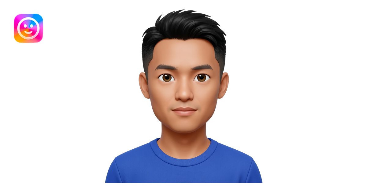 Filipino man at 25 years old fade hair cut emoji | AI Emoji Generator