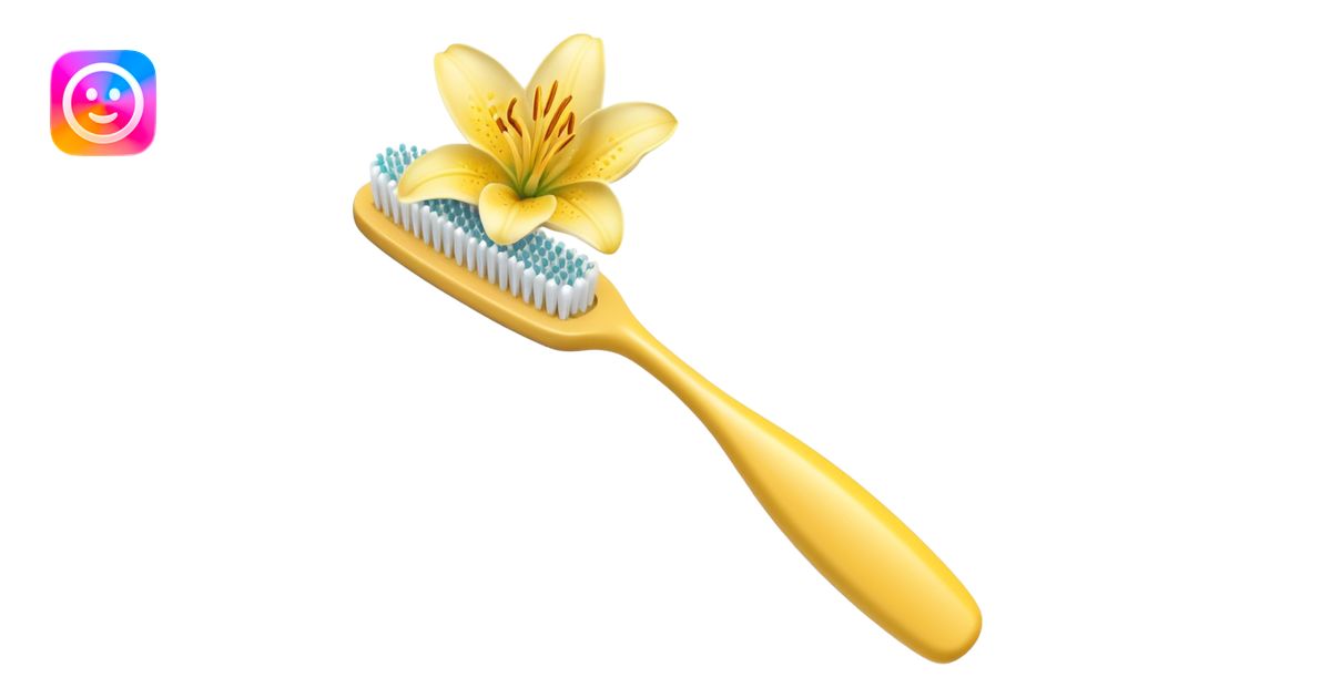 Lily Pollen on a toothbrush emoji | AI Emoji Generator