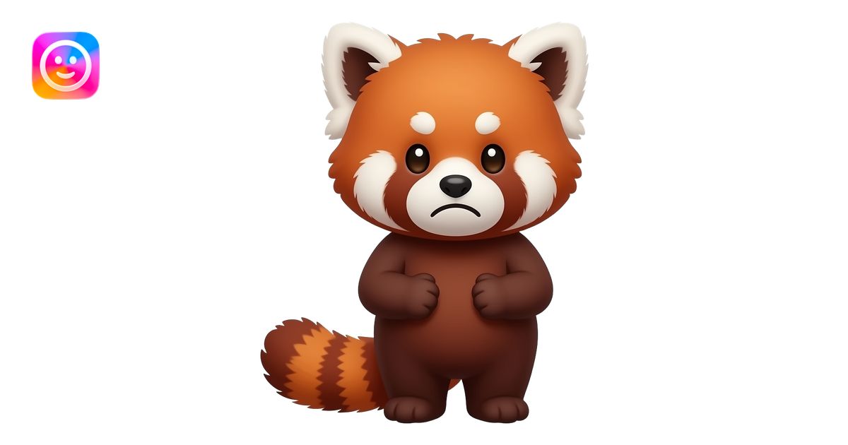 Missing yo, red panda, cartoon emoji | AI Emoji Generator