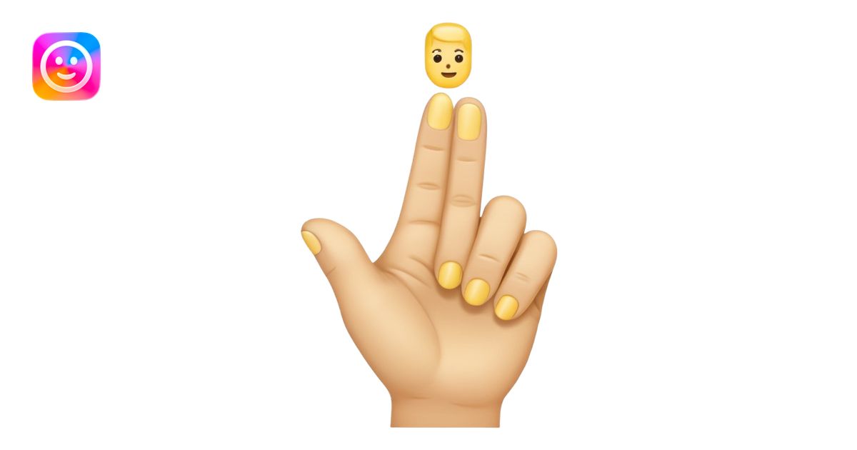 yellow finger emoji, index finger extended, remaining finger folded ...