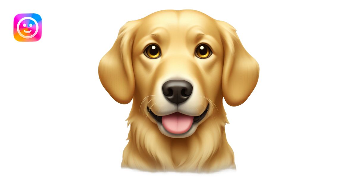 Golden retriever with butter on its head emoji | AI Emoji Generator