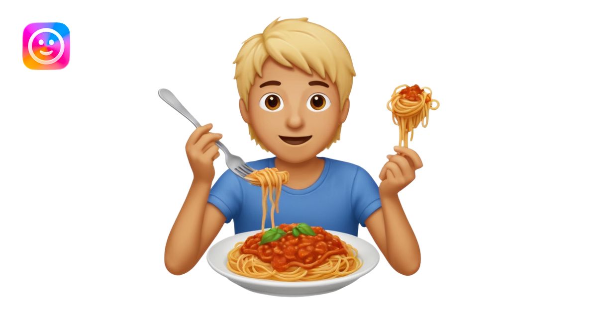 Tung tung sahur eating spaghetti emoji | AI Emoji Generator