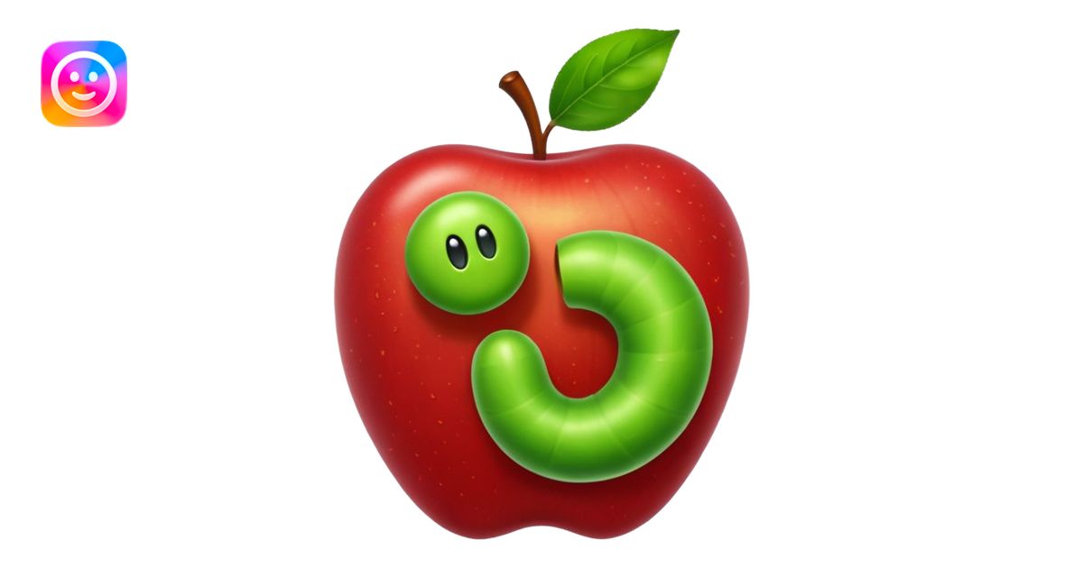 worm, apple emoji | AI Emoji Generator