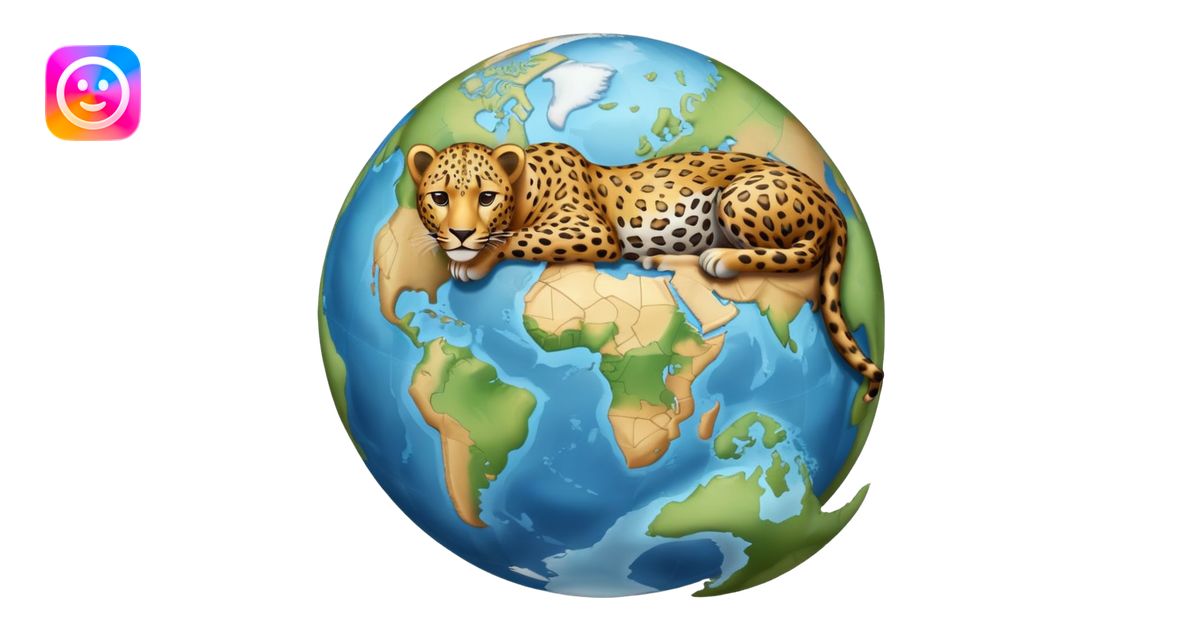 a leopard whose fur markings show a map of the earth emoji | AI Emoji ...