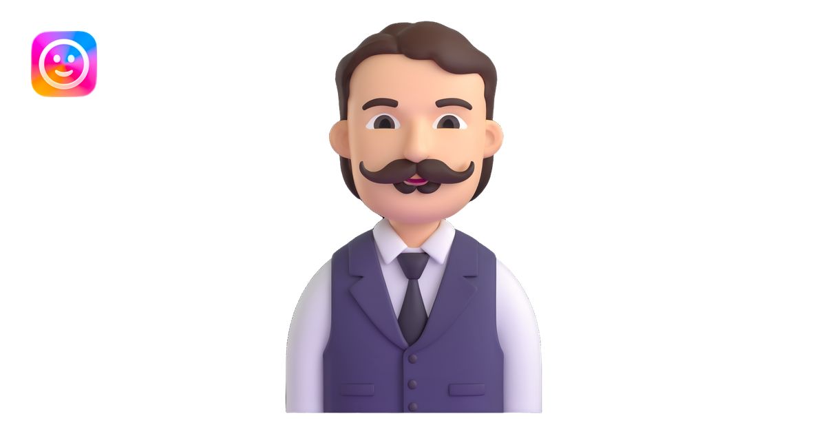 The neighbor character from Hello Neighbor game with mustache and vest ...