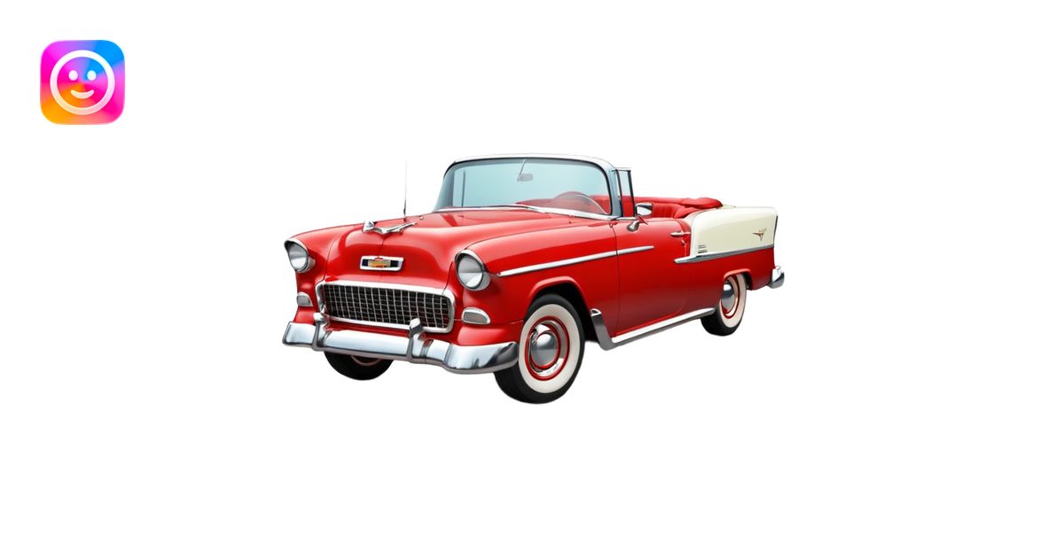 1955 Chevrolet Bel Air Convertible, Red-White color, 32x32 pixels ...