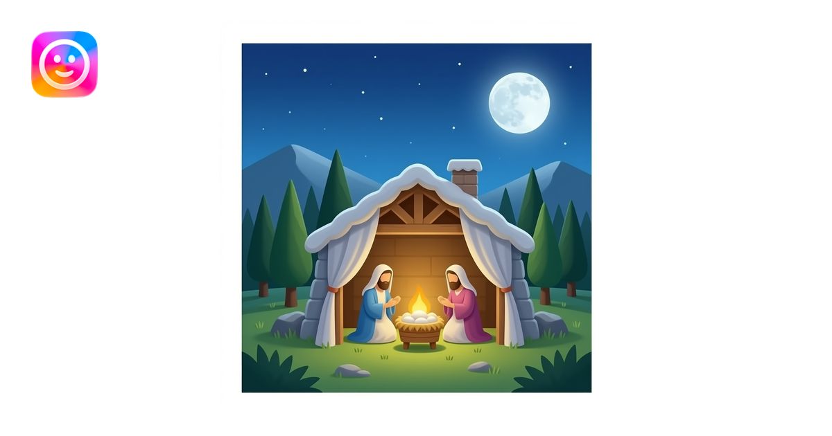 Nativity scene emoji | AI Emoji Generator