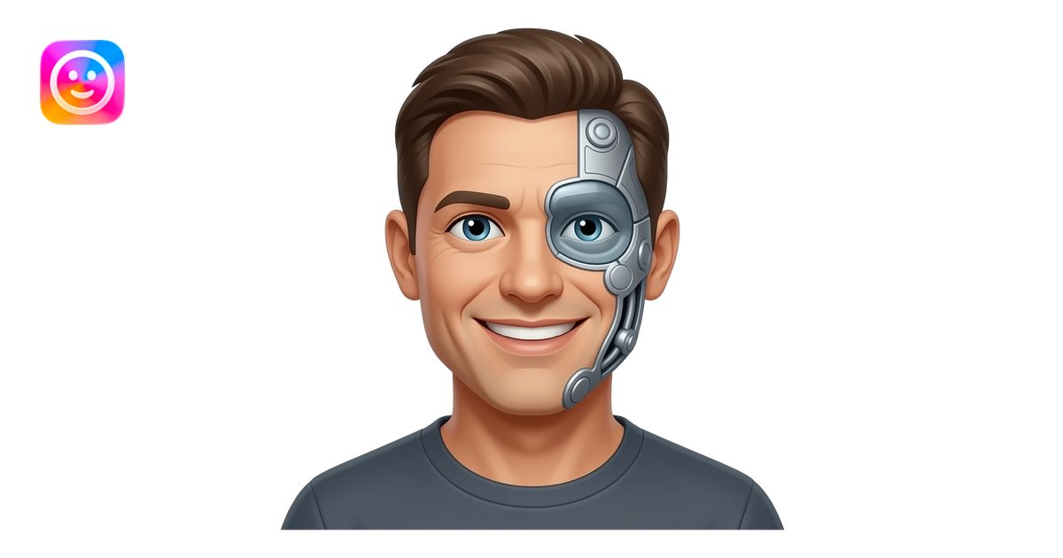 A smiley face with a borg implant like in Star Trek emoji | AI Emoji ...