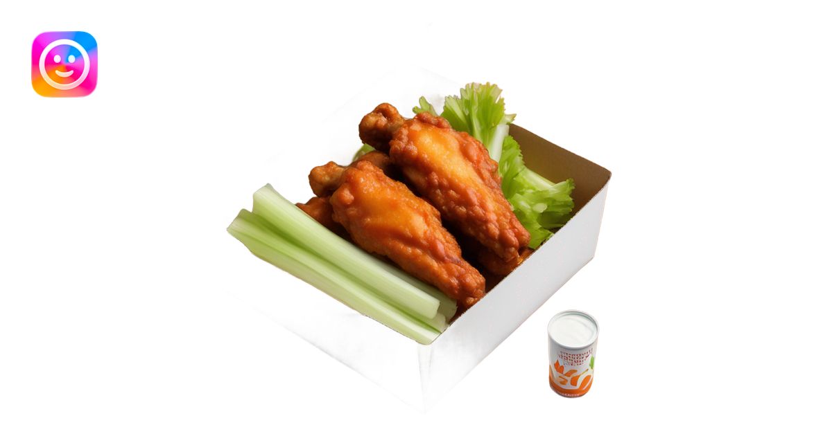 hot wings with celery carrots with ranch on the side in takeout box ...