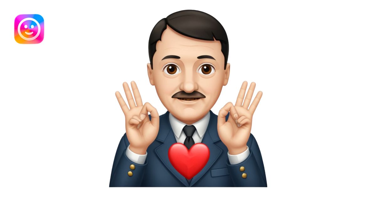 Adolf hitler making heart with fingers emoji | AI Emoji Generator