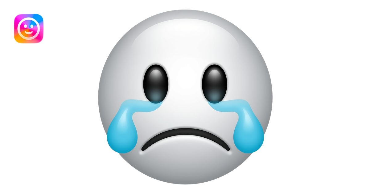 A sad face with tears and the tears are sad faces emoji | AI Emoji ...