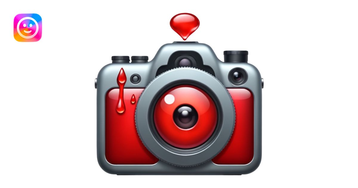 camera full of blood drops emoji | AI Emoji Generator