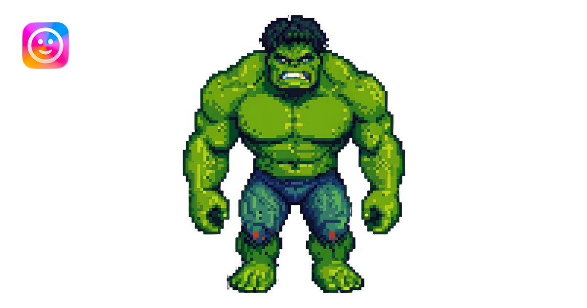 the hulk character in pixel art style emoji | AI Emoji Generator