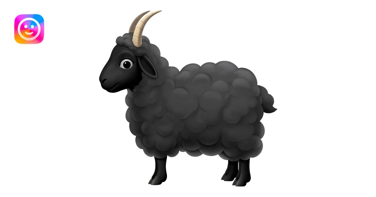 Black sheep with horns emoji | AI Emoji Generator