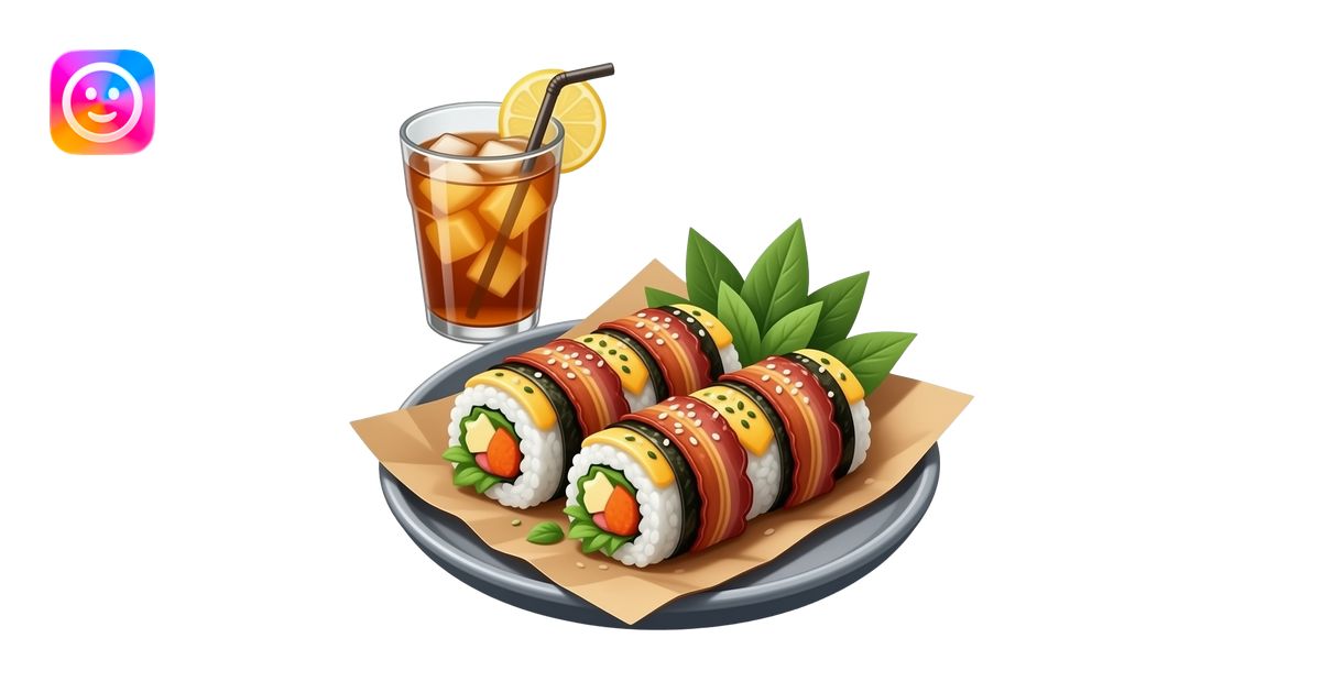 Ultra-realistic grilled bacon-wrapped rice rolls with nori, cheese, and ...