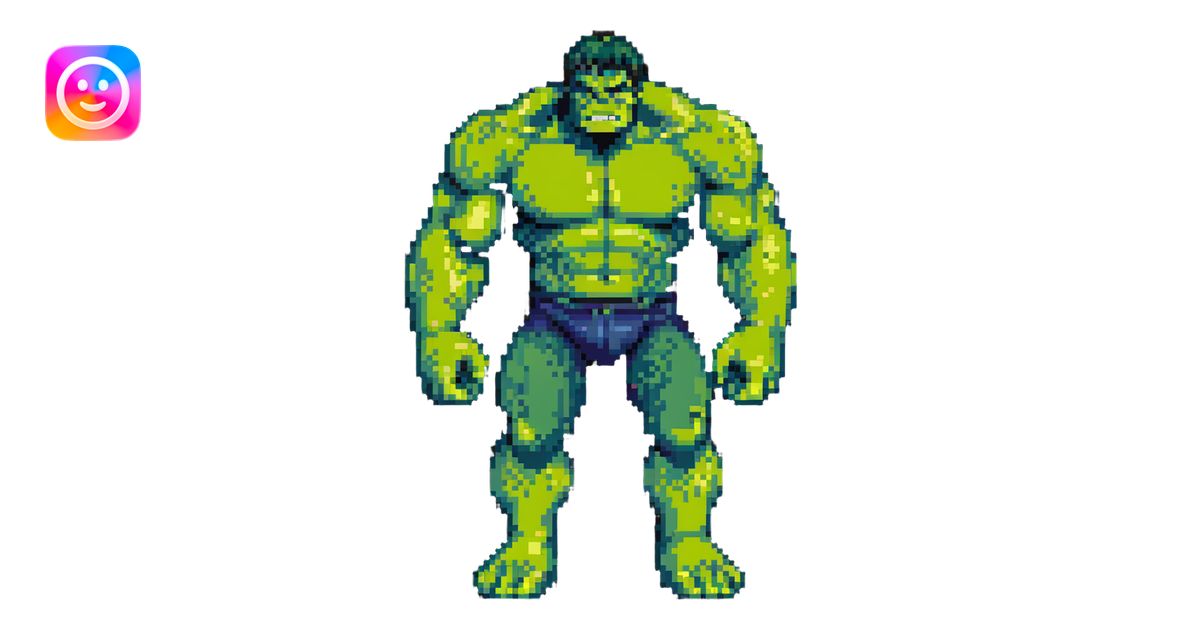 the hulk character in pixel art style emoji | AI Emoji Generator