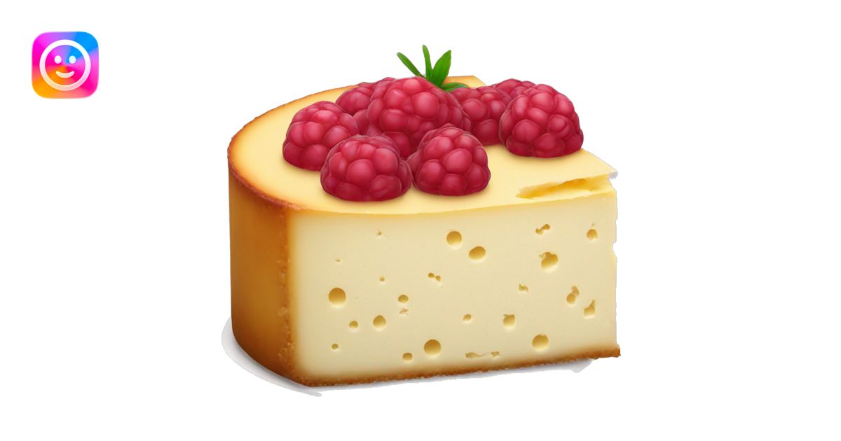 Cheese cake with raspberry jam emoji | AI Emoji Generator