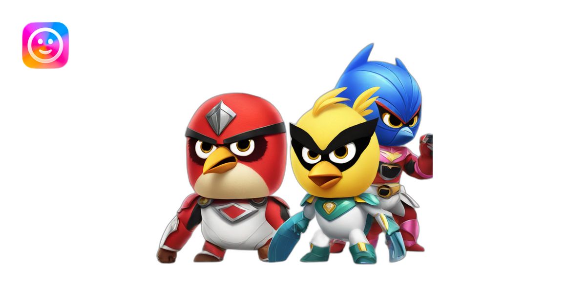 angry birds but power rangers emoji | AI Emoji Generator