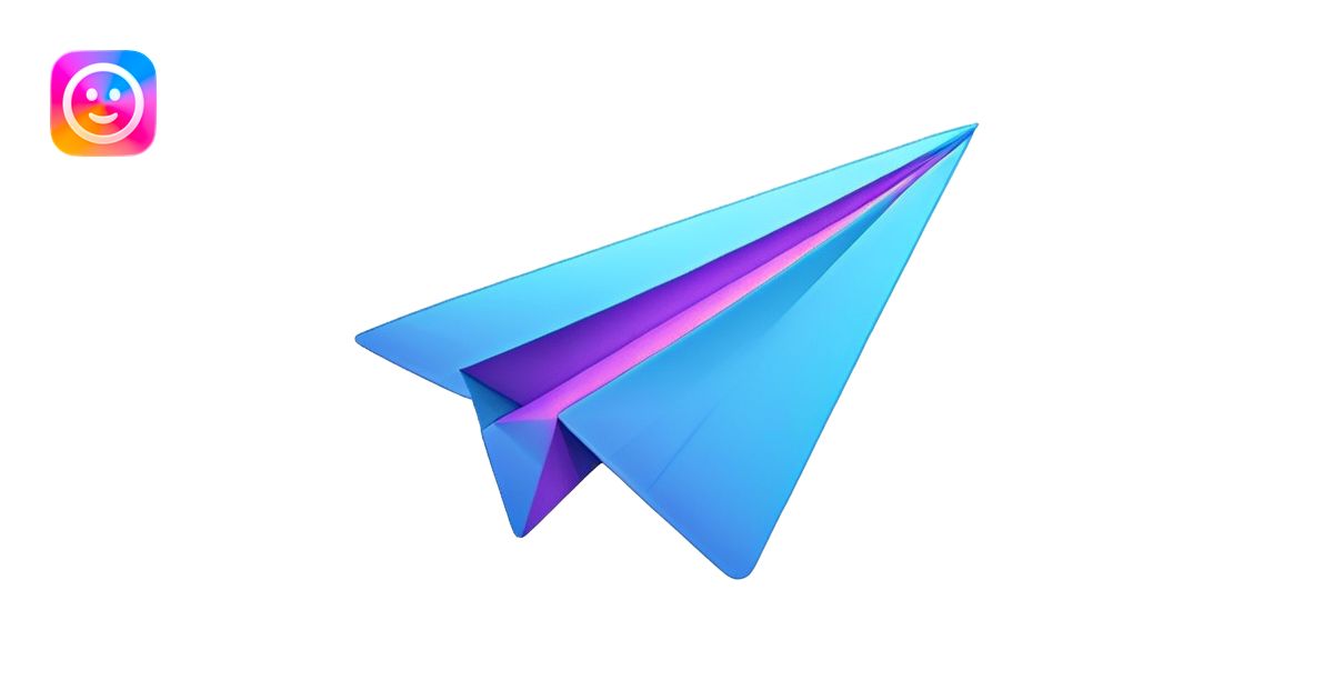 Telegram paper airplane logo in classic blue color, with neon glow ...