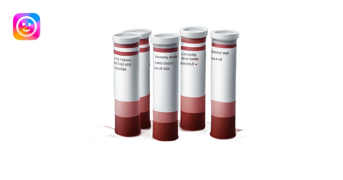 3 tubes of blood test in lab no microscope emoji | AI Emoji Generator