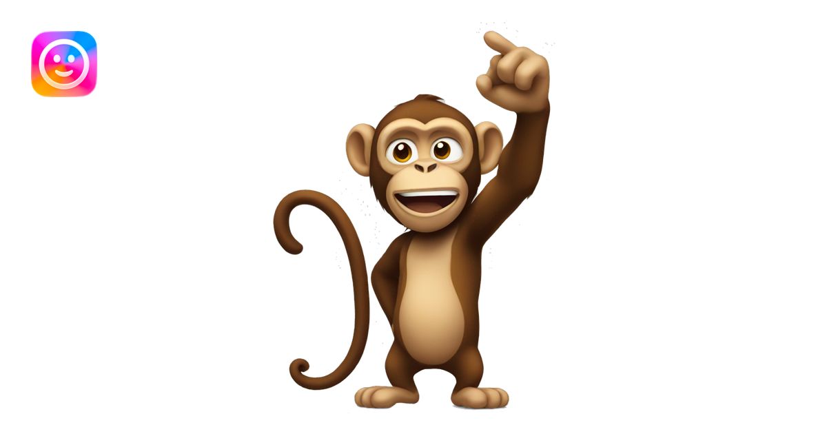 Monkey pointing finger emoji | AI Emoji Generator