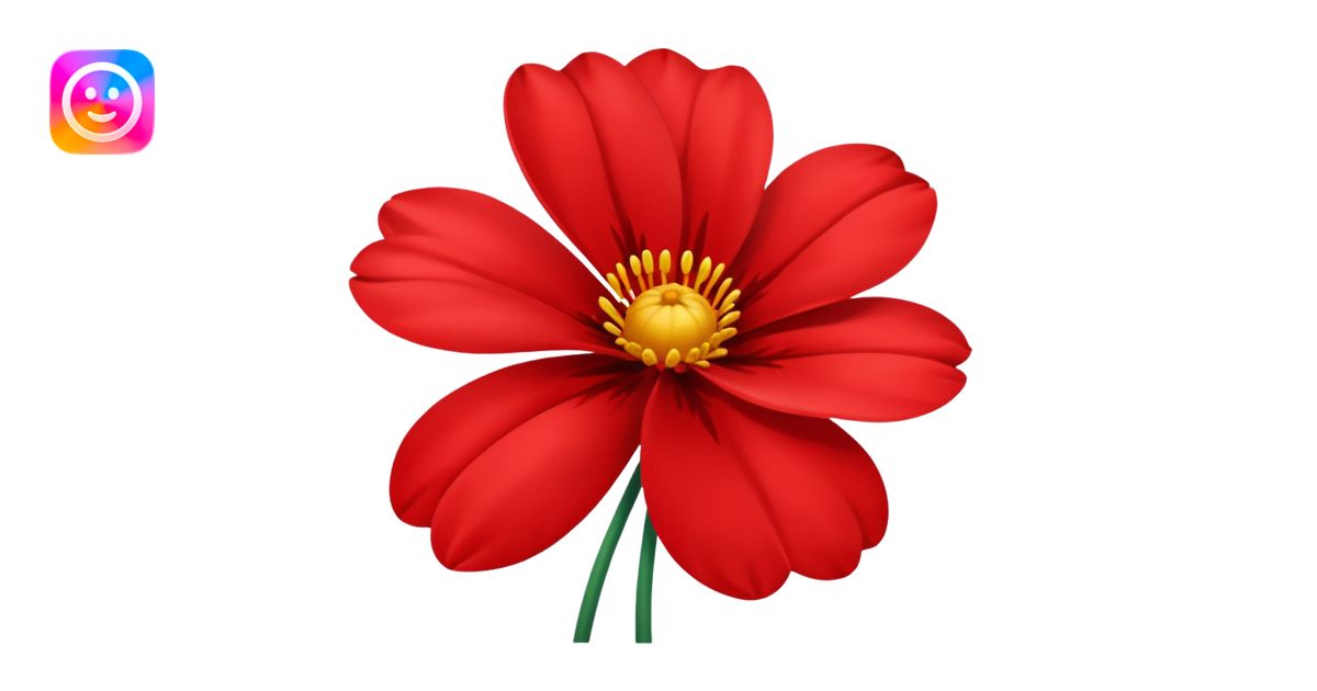 Solid colour flower png emoji | AI Emoji Generator
